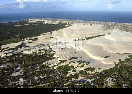 Vista aerea del turismo ecologico Parco dune Genipabu Foto Stock