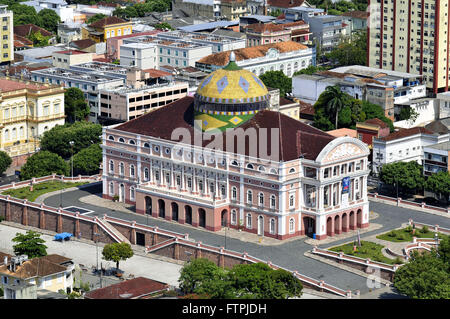 Vista aerea dell'amazzonia Theatre - costruita nel 1896 durante il boom di gomma Foto Stock