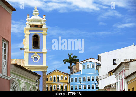 Largo do Pelourinho e alla Fundacao Casa de Jorge Amado destra in Salvador Foto Stock