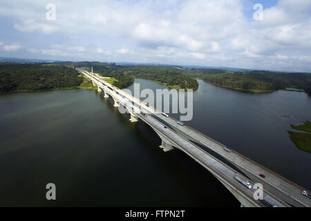 Vista aerea della sezione meridionale della Mario Covas beltway sulla diga di fatturazioni Foto Stock