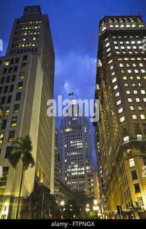 Praca Antonio Prado con Edificio Altino Arantes incidentali - noto come Torre Banespa Foto Stock