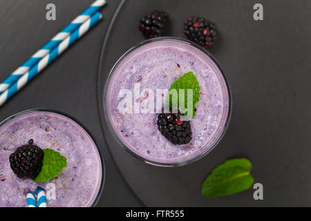 Frullato di Blackberry Foto Stock