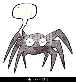 Freehand discorso bolla textured cartoon spider Illustrazione Vettoriale