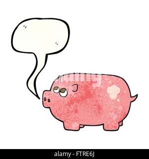 Freehand discorso bolla textured cartoon salvadanaio Illustrazione Vettoriale