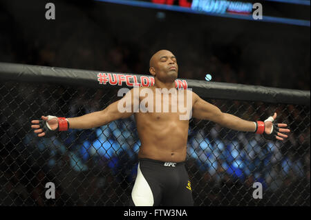 UFC Fight Night 84 a Londra la O2 Arena offre: Anderson Silva dove: Londra, Regno Unito quando: 27 Feb 2016 Foto Stock