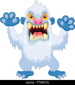 Arrabbiato cartoon yeti Illustrazione Vettoriale