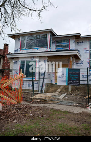 Staccato di casa in costruzione in Burnaby, sobborgo di maggiore di Vancouver. Marzo 2016 Foto Stock