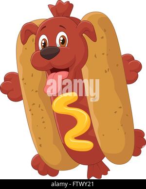 Hot Dog personaggio dei fumetti Illustrazione Vettoriale