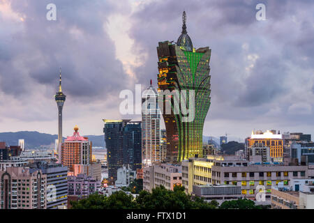 Macao Cina lo skyline della citta'. Foto Stock