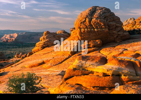 Tramonto al sud Coyote Buttes, Vermiglio scogliere monumento nazionale Foto Stock