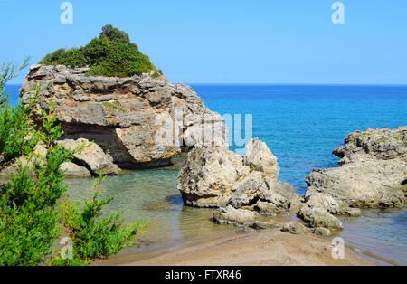 Porto Zorro, riva del mare a Zante Island, Grecia Foto Stock