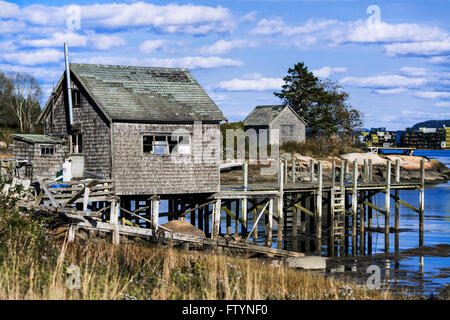 Lobster shed, Jonesport, Maine, Stati Uniti d'America Foto Stock