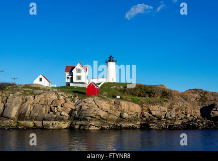Nubble faro, Cape Neddick, York, Maine, Stati Uniti d'America Foto Stock