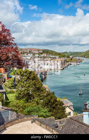 Vista a Dartmouth presso il fiume Dart, Devon, Inghilterra, Regno Unito Foto Stock