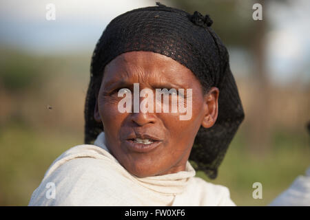 Il lago di Langano, Etiopia, ottobre 2013 gruppo femminile incontro di Woshe Kenan."Siamo preoccupati per la deforestazione e sono state piantando alberi.". Foto Stock