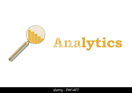 Analytics concetto isolato su sfondo bianco del rendering 3D Foto Stock