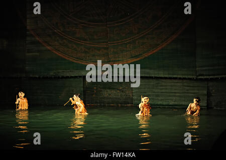 Thang Long acqua Puppet Theatre ad Hanoi, Vietnam Foto Stock