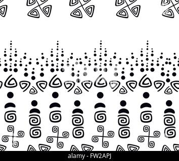 Senza cuciture con background etnici simboli indiani. EPS10 illustrazione vettoriale. Illustrazione Vettoriale