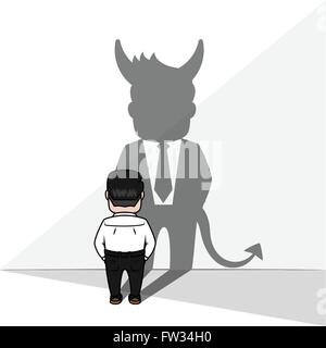 Business man devil ombra Illustrazione Vettoriale