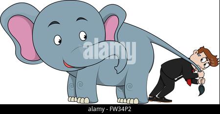 Business man portare elephant Illustrazione Vettoriale
