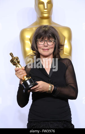 La 88th Oscar live dal Dolby Theatre - Sala stampa dotata di: Margaret Sixel dove: Los Angeles, California, Stati Uniti quando: 28 Feb 2016 Foto Stock