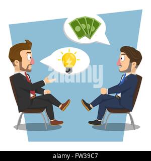 Business man parlando di idea .eps 10 illustrazione vettoriale Illustrazione Vettoriale