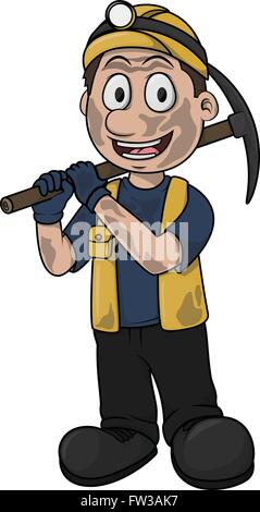 Le miniere di carbone del lavoratore cartoon vettoriale Illustrazione Vettoriale