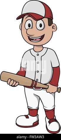 Giocatore di baseball design cartoon Illustrazione Vettoriale