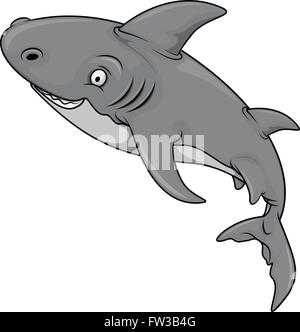 Shark cartoon illustrazione Illustrazione Vettoriale