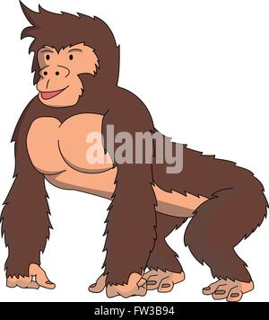 Gorilla illustrazione cartoon Illustrazione Vettoriale