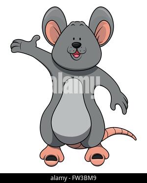 Mouse cartoon illustrazione isolato Illustrazione Vettoriale