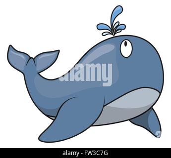 La balena cartoon illustrazione Illustrazione Vettoriale