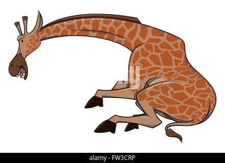 Funny giraffa cartoon illustrazione Illustrazione Vettoriale