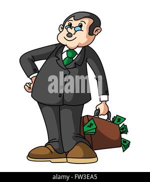 Imprenditore sacco di denaro Illustrazione Vettoriale