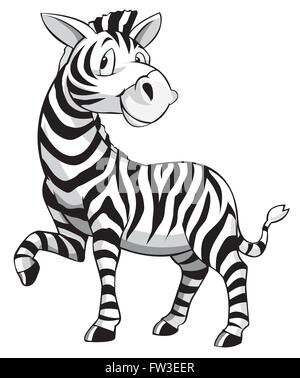 Zebra Cartoon Illustrazione Vettoriale