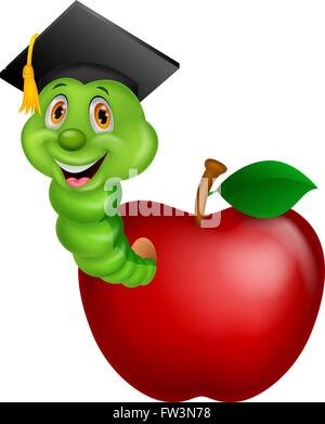 Usura della vite senza fine tappo di graduazione strisciando fuori di un Apple Illustrazione Vettoriale