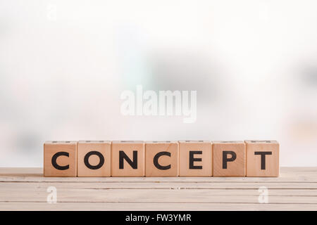 Cubi di legno sul tavolo foto concettuale Foto stock - Alamy