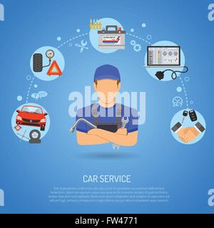 Servizio auto di concetto Illustrazione Vettoriale