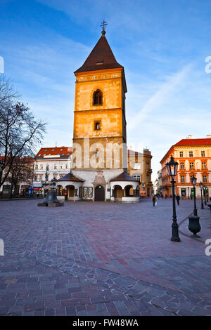 Urbano del Torre nella piazza principale della città di Kosice in Slovacchia orientale. Foto Stock