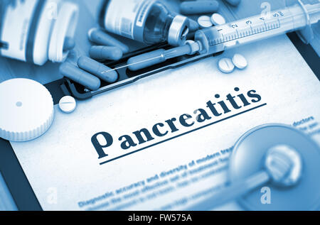 Diagnosi di pancreatite. Concetto medico. Foto Stock