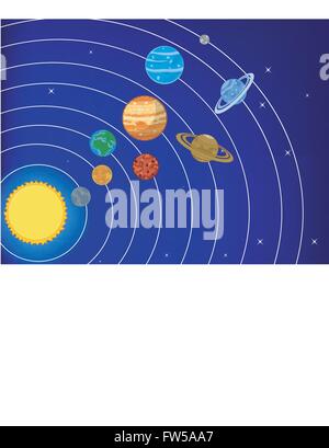 Cartoon il sistema solare Illustrazione Vettoriale