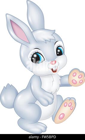 Carino bunny pochi isolati su sfondo bianco Illustrazione Vettoriale