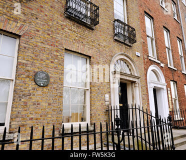 A casa la 82, Merrion Square, Dublino, Irlanda del senatore William Butler Yeats, W.B. Yeats, 1865-1939, poeta e drammaturgo. Vissuto Foto Stock