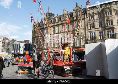 Funfair Sheffield Fargate High Street City Center Inghilterra Regno Unito Foto Stock