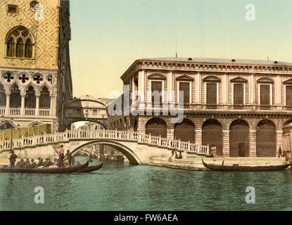 Ponte dei Sospiri, Venezia, Italia, Photochrome Stampa, circa 1900 Foto Stock