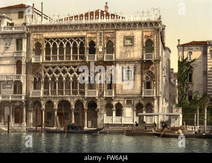 Casa Dorata, Grand Canal, Venezia, Italia, Photochrome Stampa, circa 1900 Foto Stock