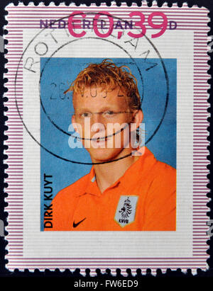 HOLLAND - circa 1996: un timbro stampato in Netherladns mostra Dirk Kuyt, circa 1996 Foto Stock