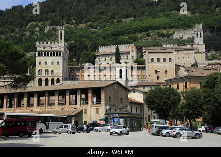 Storica città di Gubbio in Umbria, Italia Foto Stock