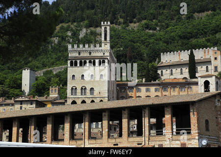 Palazzo del Palazzo Consoli onorari a Gubbio in Umbria, Italia Foto Stock