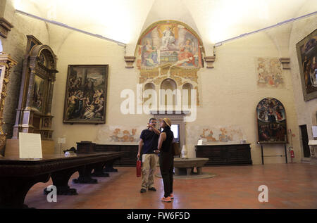 Vista interna del Palazzo del Palazzo Consoli Consoli, Gubbio Umbria, Italia Foto Stock